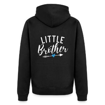 Little Brother Gifts - Unisex Premium Bio Zip Hoodie - Schwarz - Hinten - Nico (187cm)
