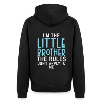 Little Brother Gifts - Unisex Premium Bio Zip Hoodie - Schwarz - Hinten - Nico (187cm)
