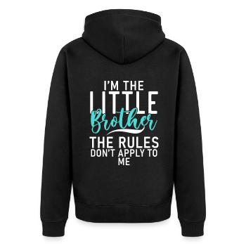 Little Brother Gifts - Unisex Premium Bio Zip Hoodie - Schwarz - Hinten - Nico (187cm)