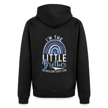 Little Brother Gifts - Unisex Premium Bio Zip Hoodie - Schwarz - Hinten - Nico (187cm)