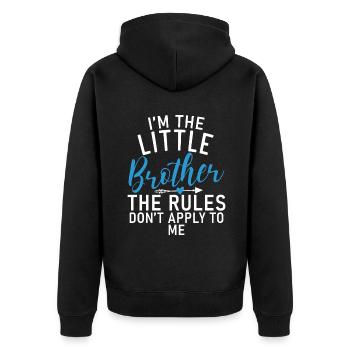 Little Brother Gifts - Unisex Premium Bio Zip Hoodie - Schwarz - Hinten - Nico (187cm)