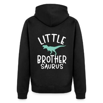 Little Brother Gifts - Unisex Premium Bio Zip Hoodie - Schwarz - Hinten - Nico (187cm)