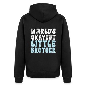 Little Brother Gifts - Unisex Premium Bio Zip Hoodie - Schwarz - Hinten - Nico (187cm)