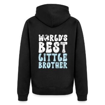 Little Brother Gifts - Unisex Premium Bio Zip Hoodie - Schwarz - Hinten - Nico (187cm)
