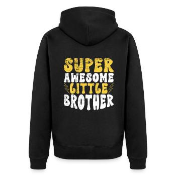 Little Brother Gifts - Unisex Premium Bio Zip Hoodie - Schwarz - Hinten - Nico (187cm)