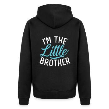 Little Brother Gifts - Unisex Premium Bio Zip Hoodie - Schwarz - Hinten - Nico (187cm)