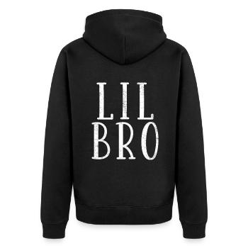 Little Brother Gifts - Unisex Premium Bio Zip Hoodie - Schwarz - Hinten - Nico (187cm)