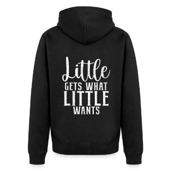 Little Brother Gifts - Unisex Premium Bio Zip Hoodie - Schwarz - Hinten - Nico (187cm)