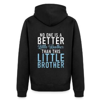Little Brother Gifts - Unisex Premium Bio Zip Hoodie - Schwarz - Hinten - Nico (187cm)