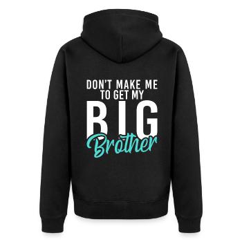 Little Brother Gifts - Unisex Premium Bio Zip Hoodie - Schwarz - Hinten - Nico (187cm)