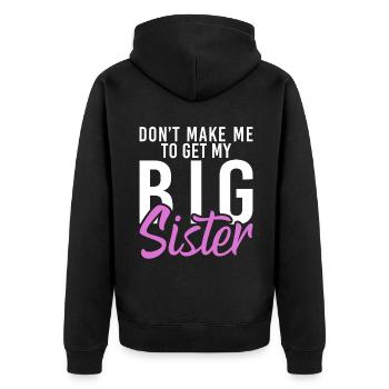 Little Brother Gifts - Unisex Premium Bio Zip Hoodie - Schwarz - Hinten - Nico (187cm)