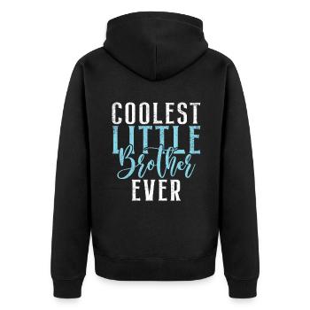 Little Brother Gifts - Unisex Premium Bio Zip Hoodie - Schwarz - Hinten - Nico (187cm)