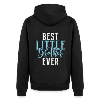 Little Brother Gifts - Unisex Premium Bio Zip Hoodie - Schwarz - Hinten - Nico (187cm)