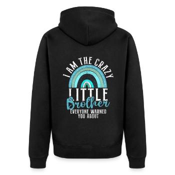 Little Brother Gifts - Unisex Premium Bio Zip Hoodie - Schwarz - Hinten - Nico (187cm)