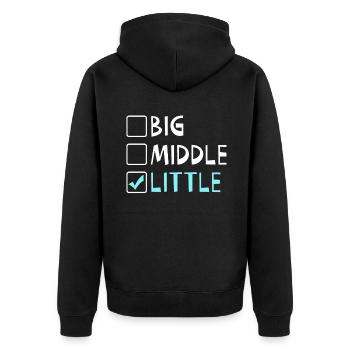 Little Brother Gifts - Unisex Premium Bio Zip Hoodie - Schwarz - Hinten - Nico (187cm)
