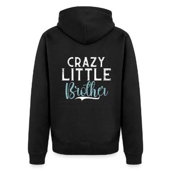 Little Brother Gifts - Unisex Premium Bio Zip Hoodie - Schwarz - Hinten - Nico (187cm)