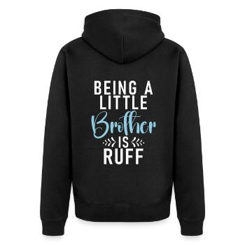 Little Brother Gifts - Unisex Premium Bio Zip Hoodie - Schwarz - Hinten - Nico (187cm)