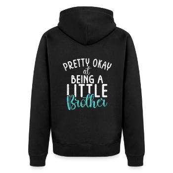 Little Brother Gifts - Unisex Premium Bio Zip Hoodie - Schwarz - Hinten - Nico (187cm)