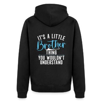 Cadeaux Petit Frère - Veste à capuche bio Premium Unisexe - noir - Dos - Nico (187cm)