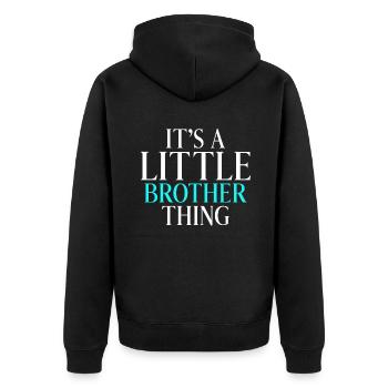 Little Brother Gifts - Unisex Premium Bio Zip Hoodie - Schwarz - Hinten - Nico (187cm)