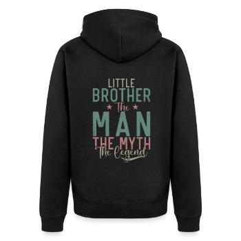 Little Brother Gifts - Unisex Premium Bio Zip Hoodie - Schwarz - Hinten - Nico (187cm)
