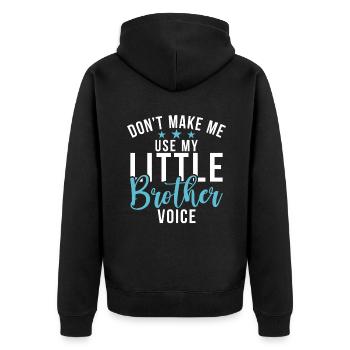 Little Brother Gifts - Unisex Premium Bio Zip Hoodie - Schwarz - Hinten - Nico (187cm)