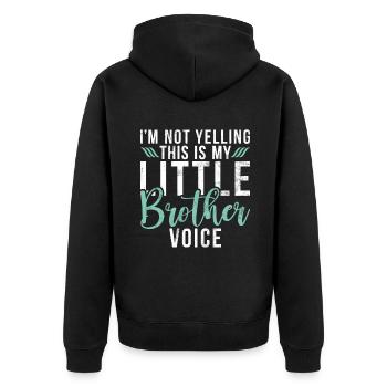 Little Brother Gifts - Unisex Premium Organic Zip Hoodie - black - Back - Nico (187cm)