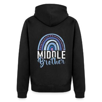 Middle Brother Gifts - Unisex Premium Bio Zip Hoodie - Schwarz - Hinten - Nico (187cm)