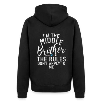 Cadeaux du frère du milieu - Veste à capuche bio Premium Unisexe - noir - Dos - Nico (187cm)