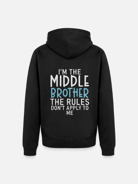 Middle Brother Gifts - Unisex Premium Organic Zip Hoodie - black