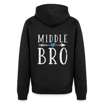 Cadeaux du frère du milieu - Veste à capuche bio Premium Unisexe - noir - Dos - Nico (187cm)