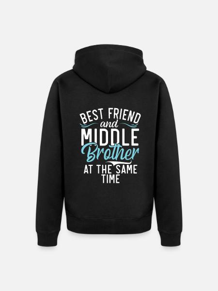 Middle Brother Gifts - Unisex Premium Organic Zip Hoodie - black