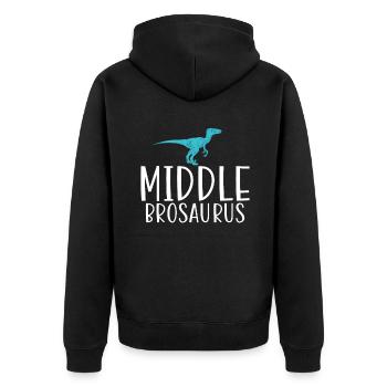Middle Brother Gifts - Unisex Premium Bio Zip Hoodie - Schwarz - Hinten - Nico (187cm)