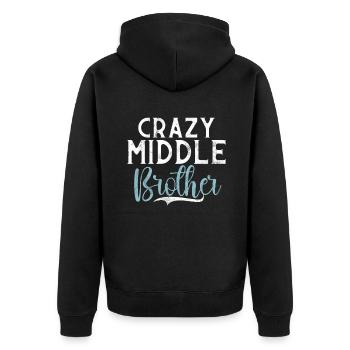 Middle Brother Gifts - Unisex Premium Bio Zip Hoodie - Schwarz - Hinten - Nico (187cm)