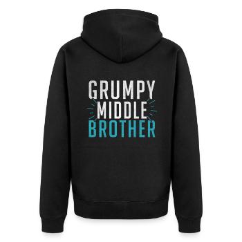 Middle Brother Gifts - Unisex Premium Bio Zip Hoodie - Schwarz - Hinten - Nico (187cm)