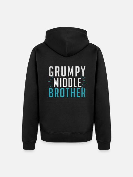 Middle Brother Gifts - Unisex Premium Organic Zip Hoodie - black