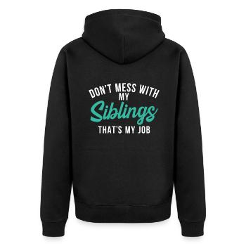 Middle Brother Gifts - Unisex Premium Bio Zip Hoodie - Schwarz - Hinten - Nico (187cm)