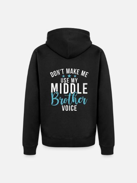 Middle Brother Gifts - Unisex Premium Organic Zip Hoodie - black
