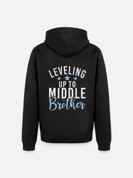 Middle Brother Gifts - Unisex Premium Organic Zip Hoodie - black