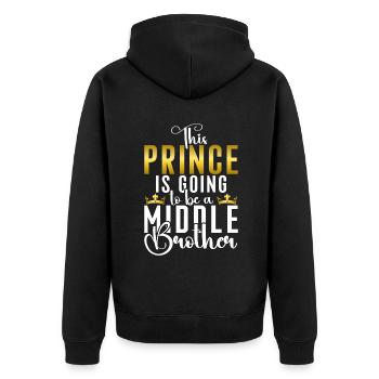 Middle Brother Gifts - Unisex Premium Bio Zip Hoodie - Schwarz - Hinten - Nico (187cm)
