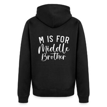 Middle Brother Gifts - Unisex Premium Bio Zip Hoodie - Schwarz - Hinten - Nico (187cm)