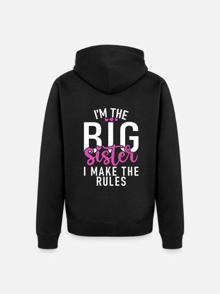 Big Sister Gift - Unisex Premium Organic Zip Hoodie - black