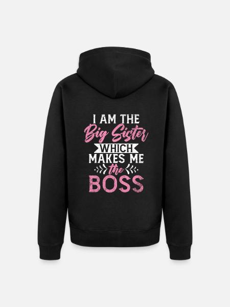 Big Sister Gift - Unisex Premium Organic Zip Hoodie - black