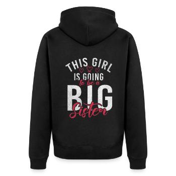 Sister Gifts - Unisex Premium Bio Zip Hoodie - Schwarz - Hinten - Nico (187cm)