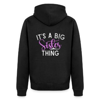 Sister Gifts - Unisex Premium Bio Zip Hoodie - Schwarz - Hinten - Nico (187cm)
