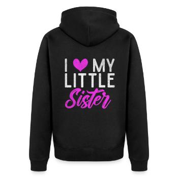 Sister Gifts - Unisex Premium Bio Zip Hoodie - Schwarz - Hinten - Nico (187cm)