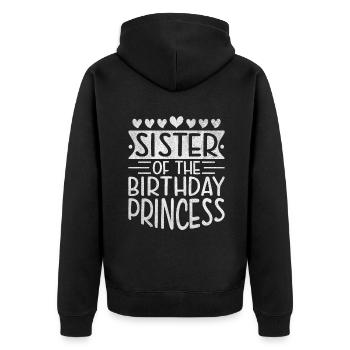 Sister Gifts - Unisex Premium Bio Zip Hoodie - Schwarz - Hinten - Nico (187cm)