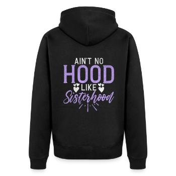 Sister Gifts - Unisex Premium Bio Zip Hoodie - Schwarz - Hinten - Nico (187cm)