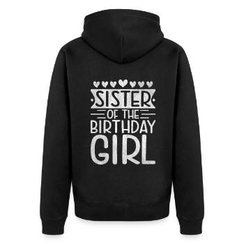 Sister Gifts - Unisex Premium Bio Zip Hoodie - Schwarz - Hinten - Nico (187cm)