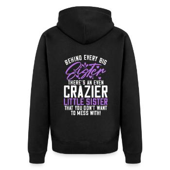 Sister Gifts - Unisex Premium Bio Zip Hoodie - Schwarz - Hinten - Nico (187cm)